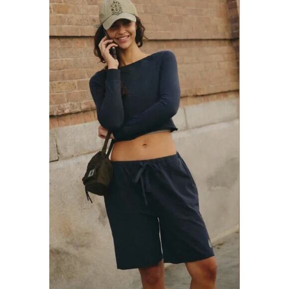 NEW Free People FP Movement Hot Shot Easy Set Medium Black Long Sleeve Shorts - Picture 5 of 10